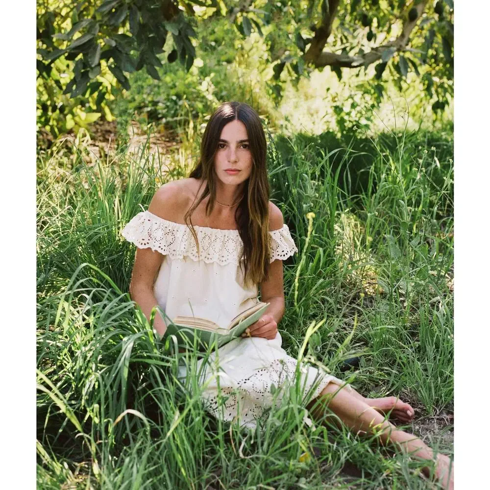 CHRISTY DAWN Mairin Off the Shoulder Maxi Dress In Elderflower Embroidery MEDIUM - Picture 5 of 7